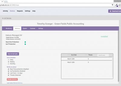 Kabuto RMM: Managed Antivirus powered by Emsisoft